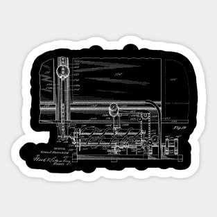 Automatic Bowling Machine Vintage Patent Drawing Sticker